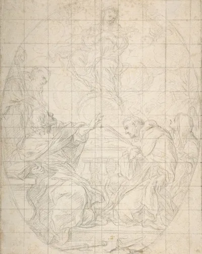 The Virgin Immaculate Appearing To Four Saints