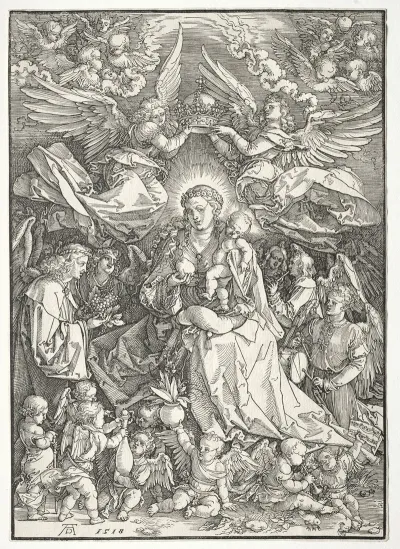 The Virgin Surrounded By Many Angels