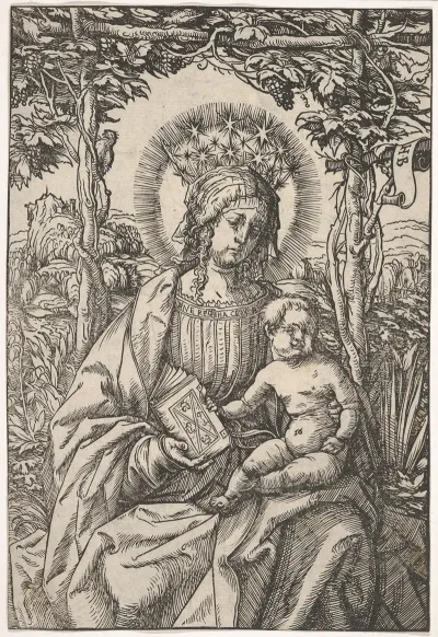 The Virgin With A Book In An Arbor