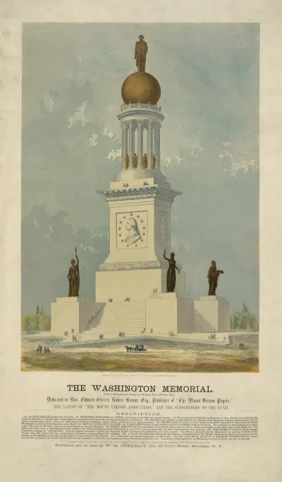 The Washington Memorial From A Monumental Design By William Ross Wallace Esq