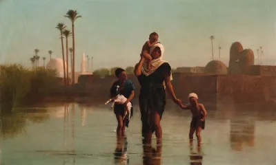 The Way From The Village Time Of Inundation Egypt