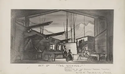 The Weavers Act 2nd Weaving Shop Interior Against Mountains