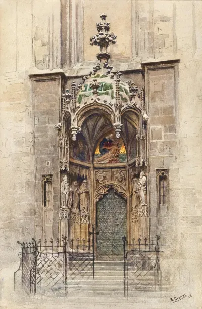 The West Portal Of The Church Kirche Maria Am Gestade In Vienna