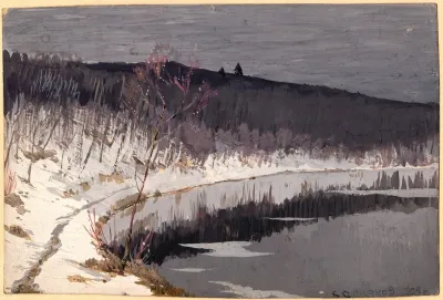 The Willow Began To Bloom In The Taiga
