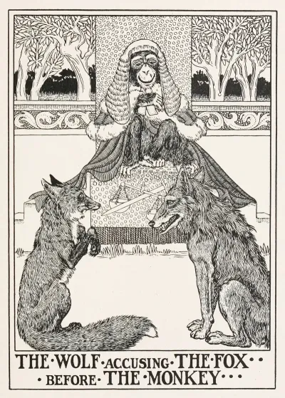 The Wolf Accusing The Fox Before The Monkey 2
