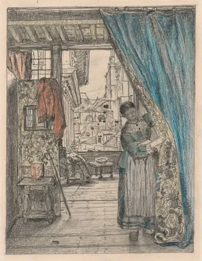 The Woman At The Curtain