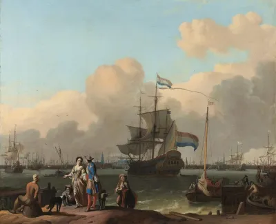 The Y At Amsterdam With The Frigate De Ploeg