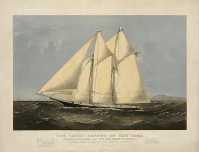 The Yacht Sappho Of New York Leaving Sandy Hook July 28th 1869 Bound To Europe