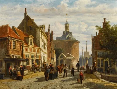 The Zuiderspui With The Drommedaris Enkhuizen