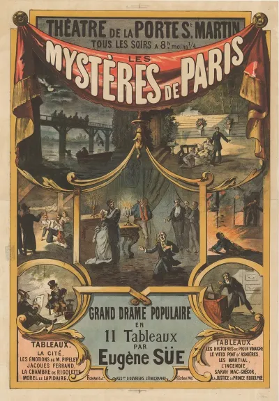 Theatre De La Porte St Martin Les Mysteres De Paris Grand Drame Populaire En 11 Tableaux Par Eugene Sue