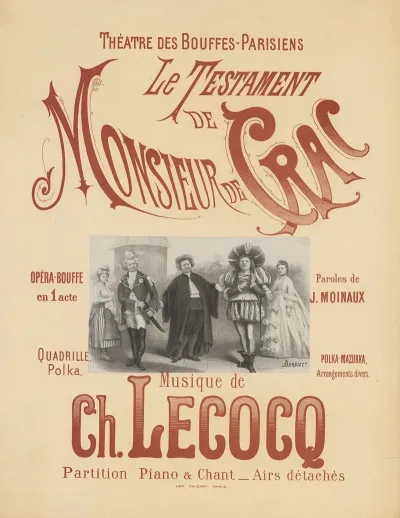 Theatre Des Bouffes Parisiens Le Testament De Monsieur De Crac