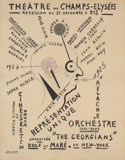 Theatre Des Champs Elysees Reveillon Du 31 Decembre 1924 Revue Cinesketch Par Francis Picabia