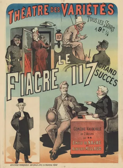 Theatre Des Varietes Le Fiacre 117 Comedie Vaudeville En 3 Actes Par Mm Emile De Najac Et Albert Millaud