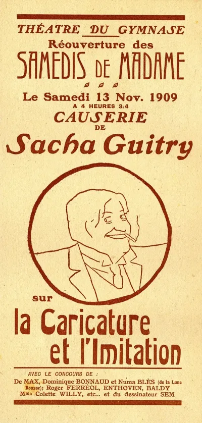 Theatre Du Gymnase Causerie De Sacha Guitry