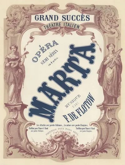Theatre Italien Opera Semi Seria En 4 Actes Marta