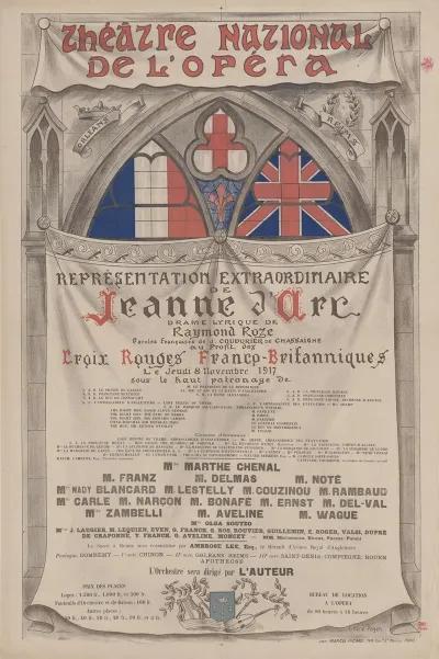 Theatre National De Lopera Representation Extraordinaire Jeudi 8 Novembre 1917 Jeanne Darc