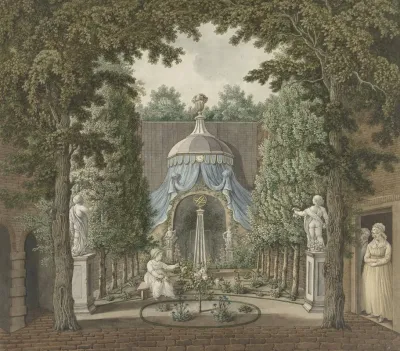 Theatre Scene In A City Garden