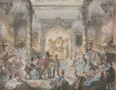 Theatrical Divertissement Offered At A Gala Evening Party