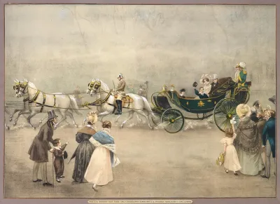 Their Imperial And Royal Highnesses Archduke Francis Charles And Archduchess Sophie With Their Children Francis Joseph And Carl Ludwig In A Four Horse Carriage