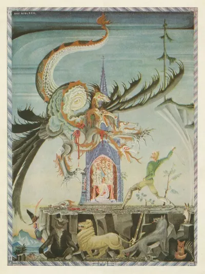 Then The Dragon Made A Dart At The Hunter But He Swung His Sword Round And Cut Off Three Of The Beasts Heads