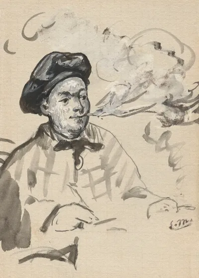 Theodore De Banville Ecrivant Et Fumant La Cigarette