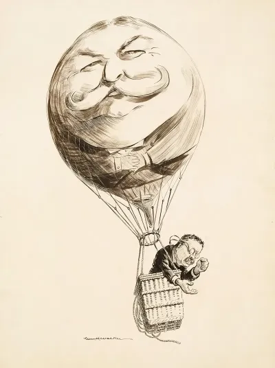 Theodore Roosevelt In A Hot Air Balloon The Balloon Is Made Of William Howard Taft