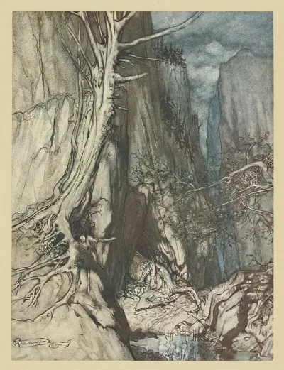 There As A Dread Dragon He Sojourns And In A Cave Keeps Watch Over Alberichs Ring