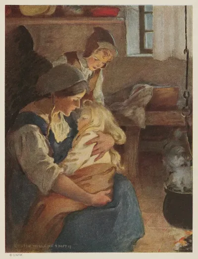 There Sat His Mother By The Fire And In Her Arms Lay The Prmcess Fast Asleep