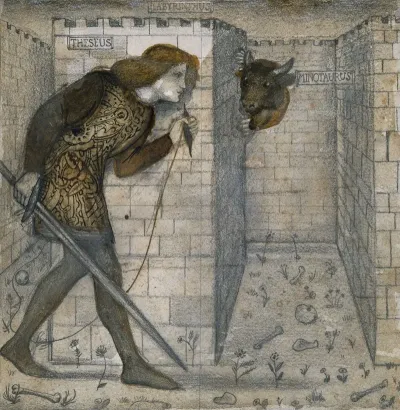Theseus And The Minotaur In The Labyrinth
