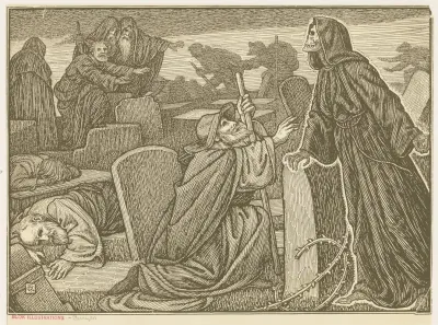 They Perceived Several Men Walking Up And Down Among The Tombs That Were There