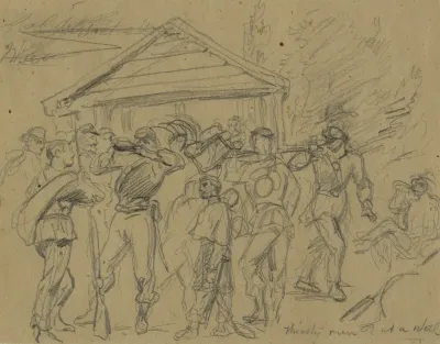Thirsty Men At A Well