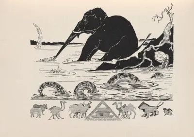 This Is The Elephants Child Having His Nose Pulled By The Crocodile
