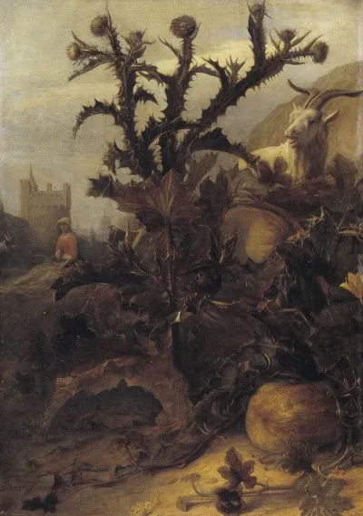 Thistle Pumpkin And A Goat