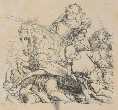 Thomas Gray Poetical Works Knight Riding Over The Bodies Of Fallen Foes
