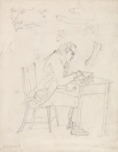 Thomas Hearne Sketching At A Table