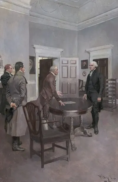 Thompson The Clerk Of Congress Announcing To Washington At Mount Vernon His Election To The Presidency