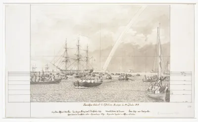 Thorvaldsens Ankomst Og Modtagelse Pa Kobenhavns Red Den 17 September 1838