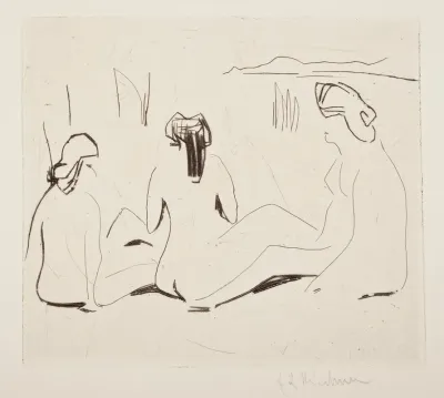 Three Bathers At The Moritzburg Lakes