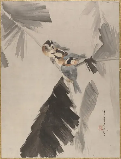 Three Birds On Branch