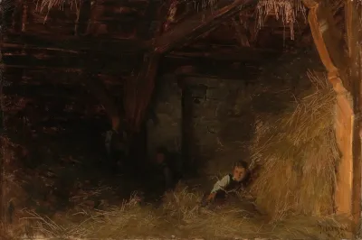 Three Boys In The Straw In The Hay Barn