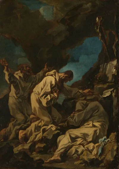 Three Camaldolese Monks In Ecstatic Prayer