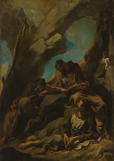 Three Camaldolese Monks In Meditative Prayer