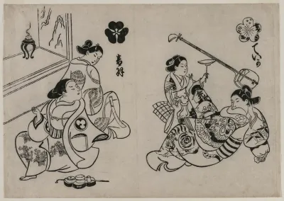 Three Courtesans With A Client