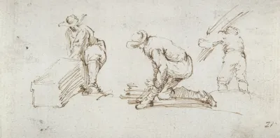 Three Figure Studies 17th Century