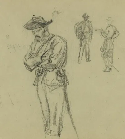 Three Figure Studies Of Soldiers