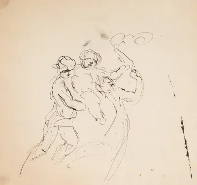 Three Figures And Balloons
