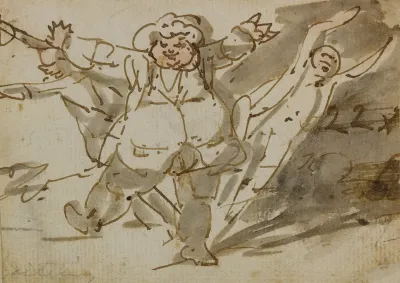 Three Fleeing Men
