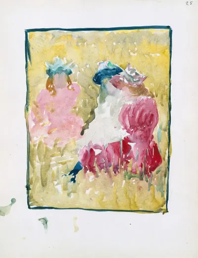 Three Girls Sitting On The Grass