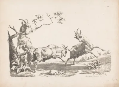 Three Goats In A Landscape