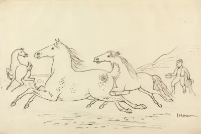 Three Horses And Stable Lad